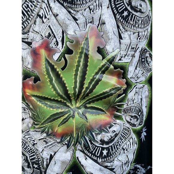 Vintage Weed T Shirt Size 2XL Black Made In USA Cannabis 420 - Picture 6 of 12
